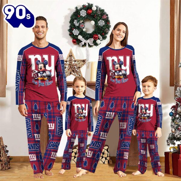 New York Giants Pajamas Personalized Your Name NFL And Mickey Mouse Pajamas  Gift Christmas