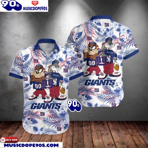 New York Giants Taz And Bugs NFL Teams Hawaiian Shirt