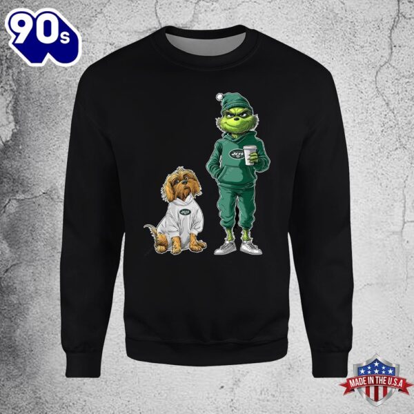 New York Jets Grinch Christmas Football Sweatshirt