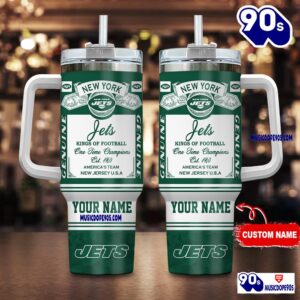 New York Jets Nfl Kings Of Football Personalized Tumbler 40oz