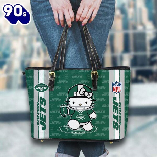 New York Jets NFL Kitty Women Leather Tote Bag   Gift For Christmas