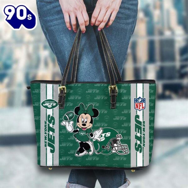 New York Jets NFL Minnie Women Leather Tote Bag