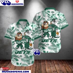 New York Jets Taz And Bugs NFL Teams Hawaiian Shirt