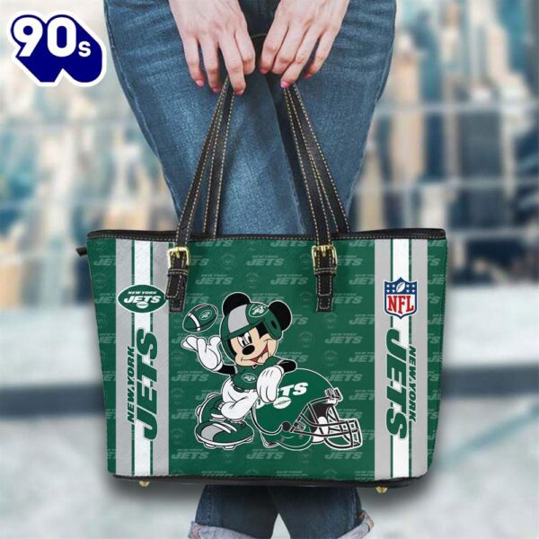 New York JetsNFL Mickey Women Leather Tote Bag