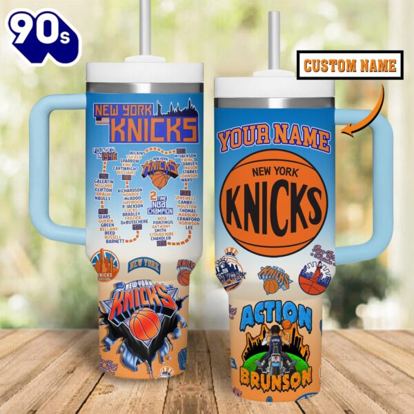 New York Knicks NBA Custom Stanley Quencher 40oz Stainless Steel Tumbler