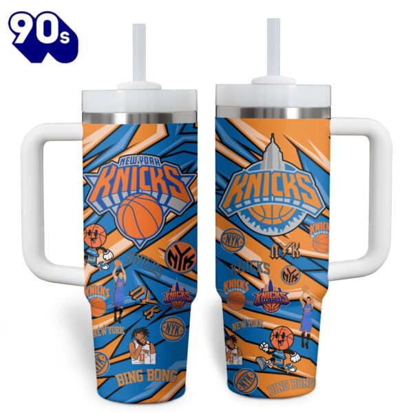 New York Knicks NBA Custom Stanley Quencher 40oz Stainless Steel Tumbler With Handle