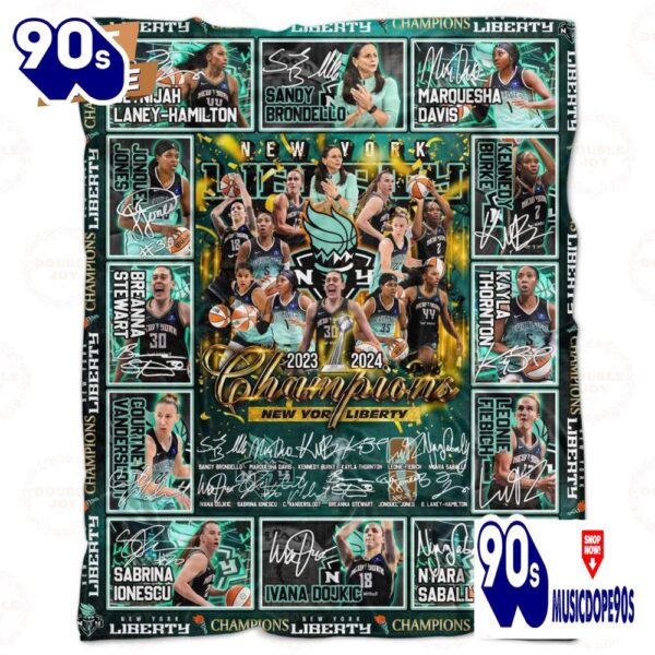 New York Liberty WNBA 2024 Champions Fleece Blanket