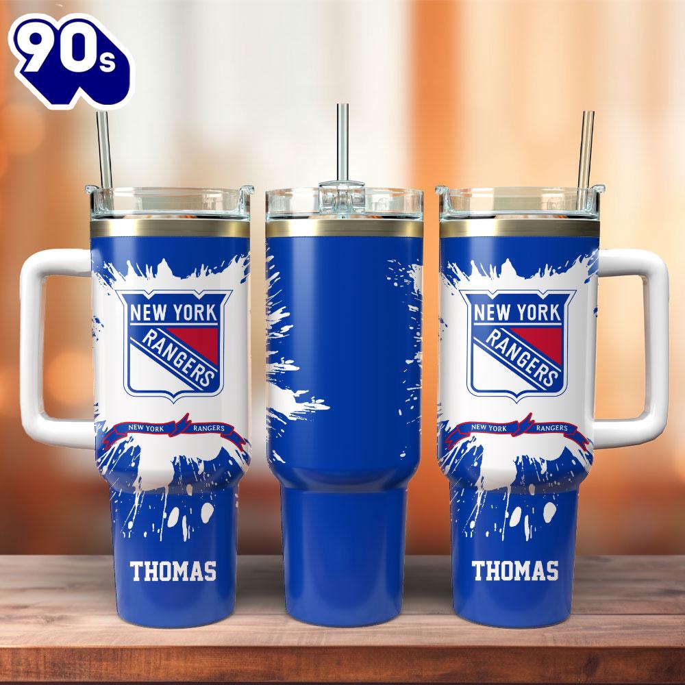 New York Rangers Hockey NHL Sport Custom Stanley Quencher 40oz Stainless Steel Tumbler With Handle - NHL Tumbler 40oz New York Rangers Hockey NHL Sport Custom Stanley Quencher 40oz Stainless Steel Tumbler With Handle - NHL Tumbler 40oz