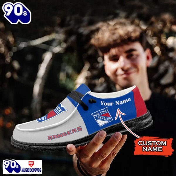 New York Rangers NHL Hey Dude Shoes Custom Name Perfect Gift