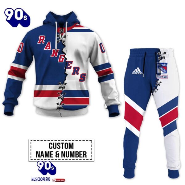 New York Rangers Personalized NHL Mix Jersey Hoodie Set