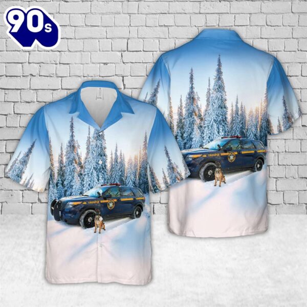 New York State Police K9 Police Car Christmas Hawaiian Shirt