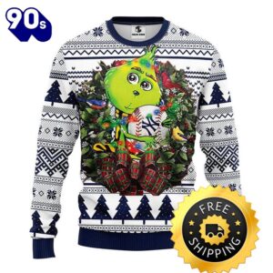 New York Yankees Grinch Hug Ugly Christmas Sweater, New York Yankees Ugly Sweater, MLB Christmas Sweater