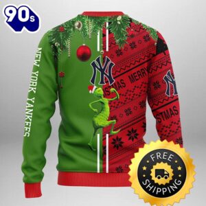 New York Yankees Grinch & Scooby-doo Ugly Christmas Sweater, New York Yankees Ugly Sweater, MLB Christmas Sweater - Best Clothing For You CAZRREH9