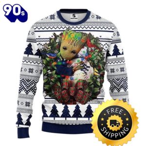 New York Yankees Groot Hug Ugly Christmas Sweater, New York Yankees Ugly Sweater, MLB Christmas Sweater