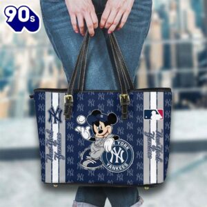 New York Yankees Mlb Mickey Women Leather Tote Bag