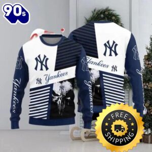 New York Yankees Skull Ugly Christmas Sweater, New York Yankees Ugly Sweater, MLB Christmas Sweater