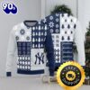 New York Yankees Teams Pine Trees Pattern Knitted Ugly Christmas Sweater, New York Yankees Ugly Sweater, MLB Christmas Sweater