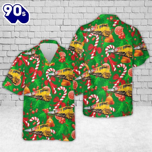 New Zealand KiwiRail Railways Locomotive DFB 7186 Christmas Hawaiian Shirt 1