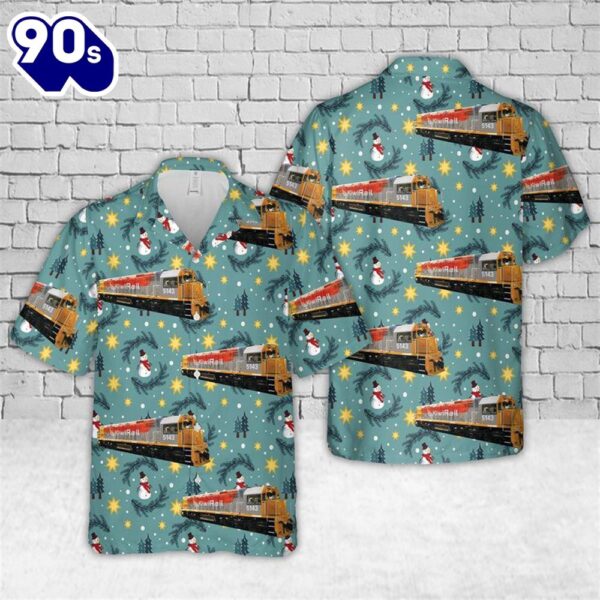 New Zealand KiwiRail Railways Locomotive DFB 7186 Christmas Hawaiian Shirt