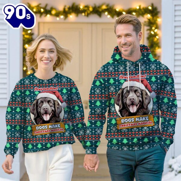 Newfoundland Dog Make Christmas Magical Christmas Sweatshirt & Hoodie