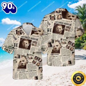 Newspaper Horror Character Halloween Hawaiian…