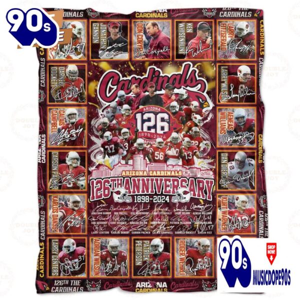 NFL Arizona Cardinals 126th Anniversary 1898-2024 Fleece Blanket