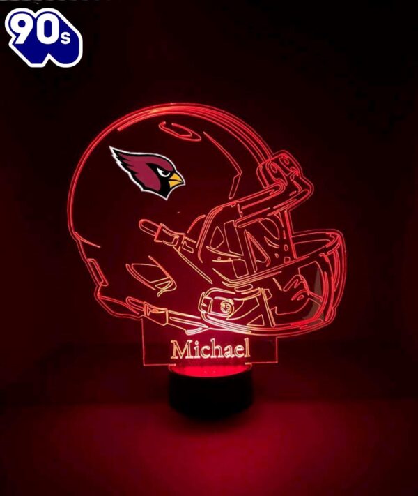 Custom Name  NFL Arizona Cardinals Light Up Modern Helmet Nfl Football Led Sports Fan Lamp