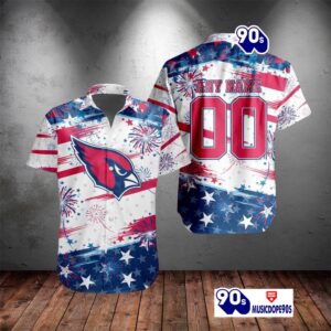 NFL Arizona Cardinals Special Design For Independence Day 4th Of July Personalized Hawaiian Shirt