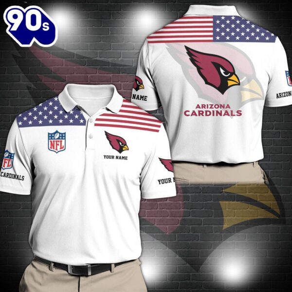 NFL Arizona Cardinals Sport Polo Shirt Custom Your Name  Gift For Fans