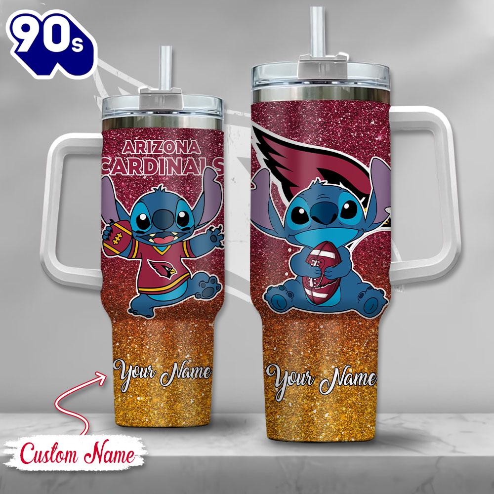 NFL Arizona Cardinals Stitch Glitter Custom Stanley Quencher 40oz Stainless Steel Tumbler With Handle NFL Arizona Cardinals Stitch Glitter Custom Stanley Quencher 40oz Stainless Steel Tumbler With Handle