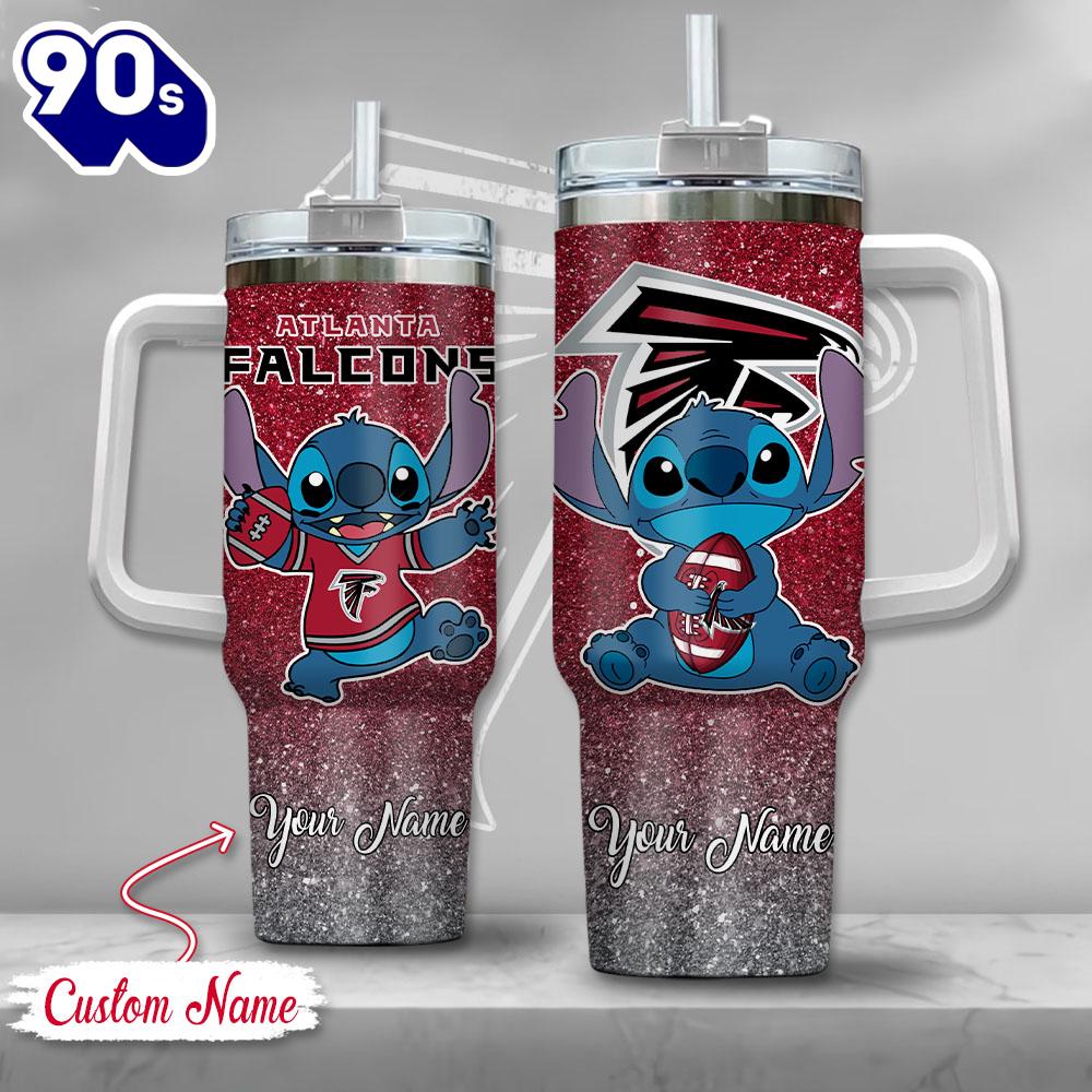 NFL Atlanta Falcons Stitch Glitter Custom Stanley Quencher 40oz Stainless Steel Tumbler With Handle NFL Atlanta Falcons Stitch Glitter Custom Stanley Quencher 40oz Stainless Steel Tumbler With Handle