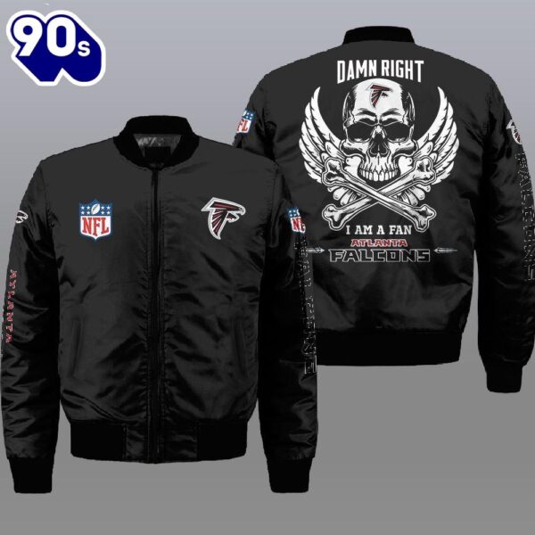 Nfl Atlanta Falcons Wings Skull 3D Bomber Jacket  Gift For Christmas