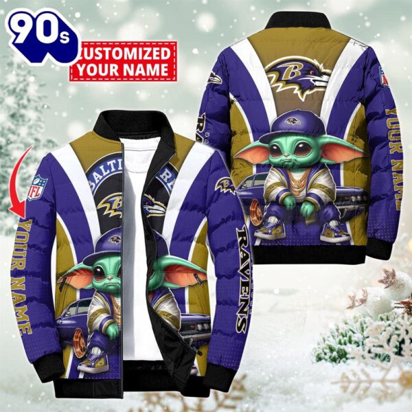 NFL Baltimore Ravens Baby Yoda Puffer Jacket For Fans – NFL Puffer Jacket