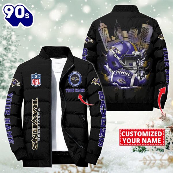 NFL Baltimore Ravens City Puffer Jacket Custom Name  – Sport Puffer Jacket