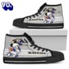 NFL Baltimore Ravens Mickey Grey High Top Shoes For Fans New Canvas Shoes