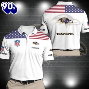 NFL Baltimore Ravens Sport Polo Shirt Custom Your Name  Gift For Fans