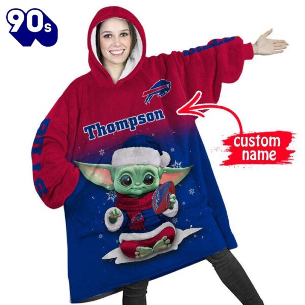 NFL Buffalo Bills Baby Yoda Custom Huggle Hoodie