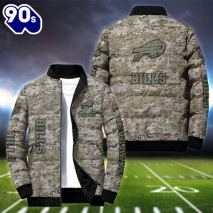 NFL Buffalo Bills Camo Vetaran Puffer Jacket Personalized Your Name  For Men