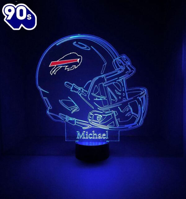 Custom Name  NFL Buffalo Bills Light Up Modern Helmet Nfl Football Led Sports Fan Lamp