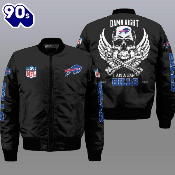 Nfl Buffalo Bills Wings Skull 3D Bomber Jacket  Gift For Christmas