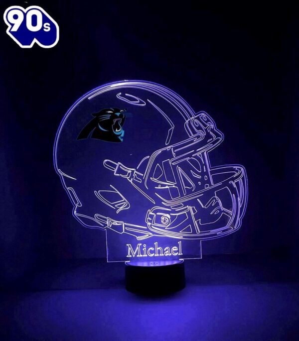 Custom Name  NFL Carolina Panthers Light Up Modern Helmet Nfl Football Led Sports Fan Lamp