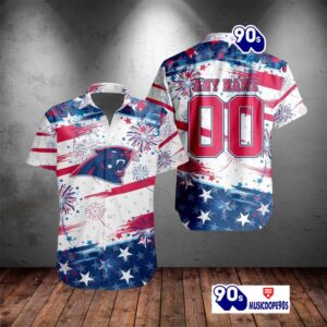 NFL Carolina Panthers Special Design For Independence Day 4th Of July Personalized Hawaiian Shirt