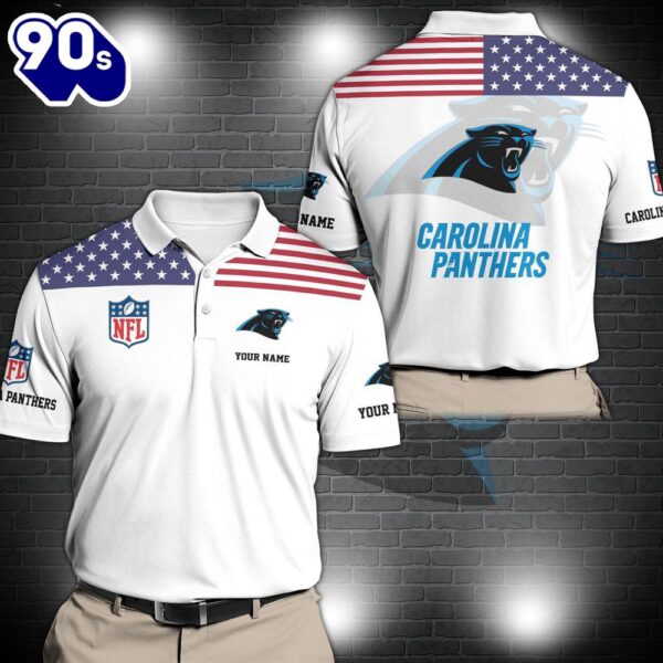 NFL Carolina Panthers Sport Polo Shirt Custom Your Name  Gift For Fans