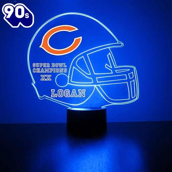 Custom Name  NFL Chicago Bears Football Led Sports Fan Lamp