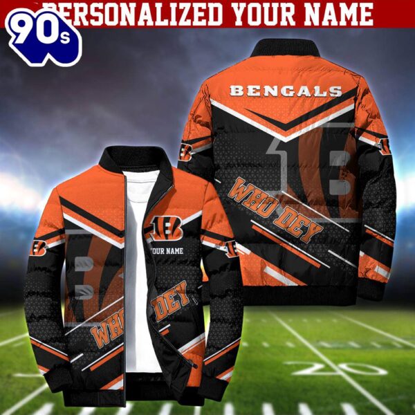 NFL Cincinnati Bengals Puffer Jacket Personalized Your Name – Sport Puffer Jacket