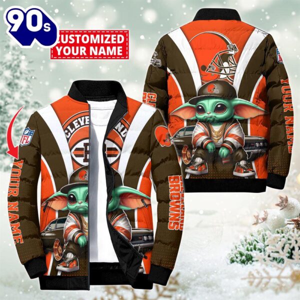 NFL Cleveland Browns Baby Yoda Puffer Jacket For Fans – NFL Puffer Jacket