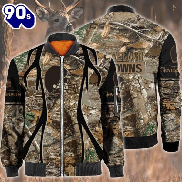 Nfl Cleveland Browns Hunting Bomber Jacket