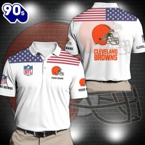 NFL Cleveland Browns Sport Polo Shirt Custom Your Name  Gift For Fans