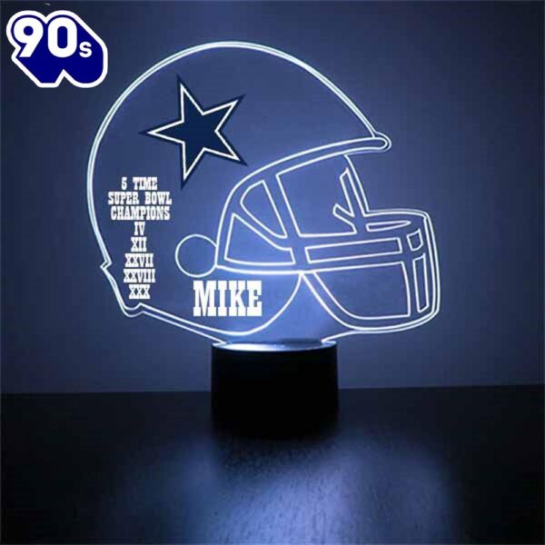 Custom Name  NFL Dallas Cowboys Football Led Sports Fan Lamp