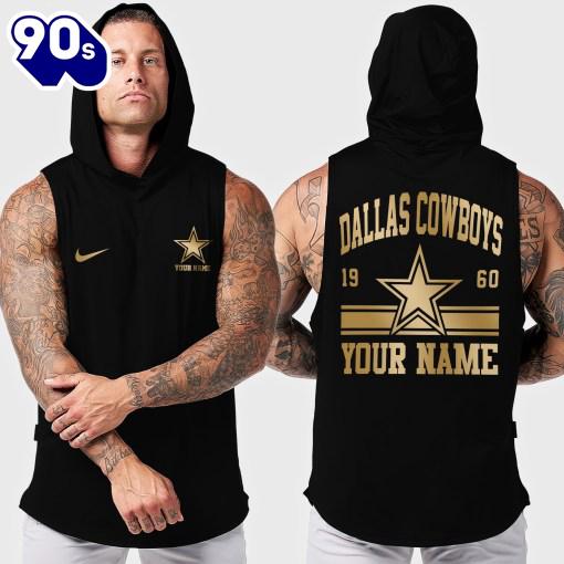 NFL Dallas Cowboys Men Workout Hooded Tank Top NFL Dallas Cowboys Men Workout Hooded Tank Top